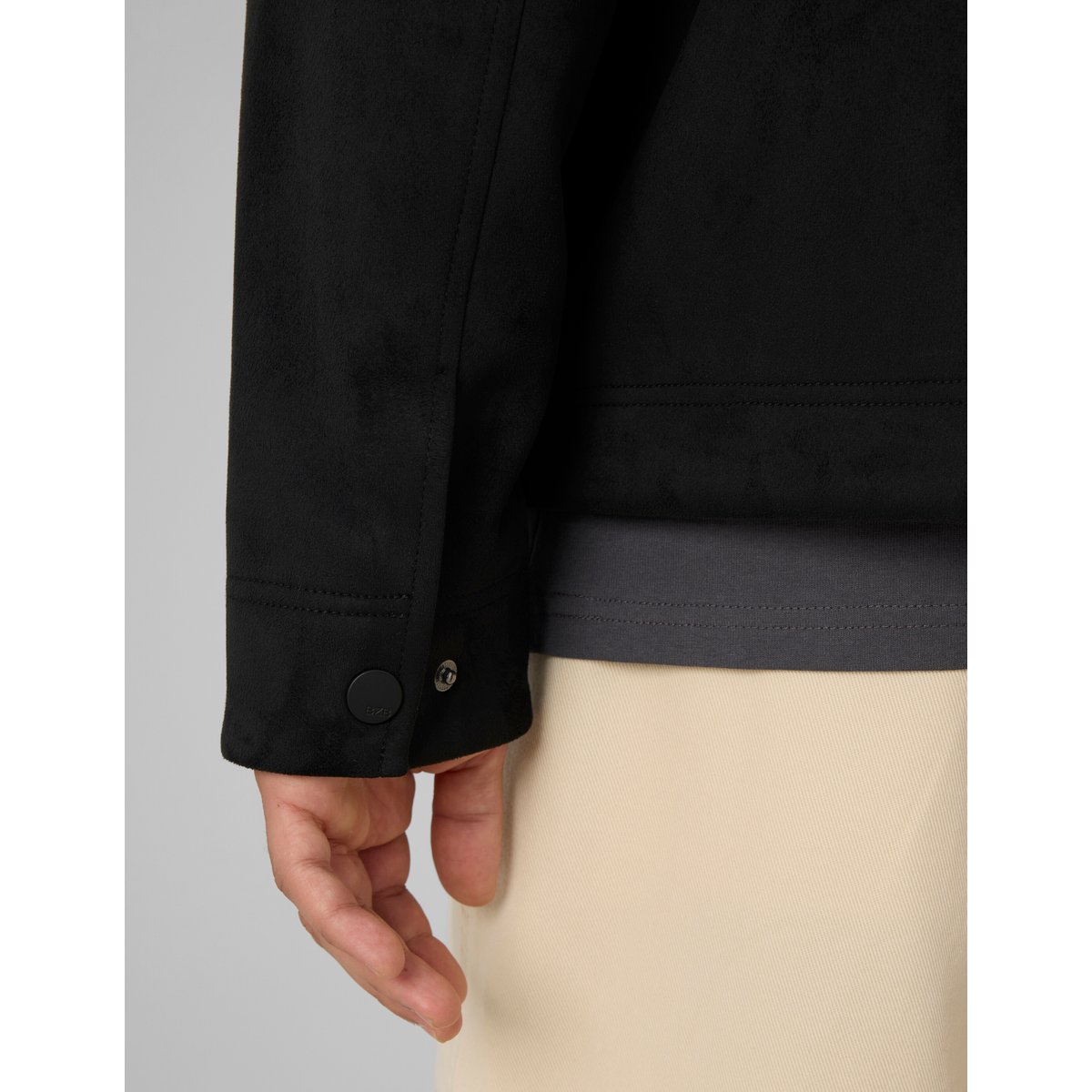 Veste zippée en suédine noir, BZB