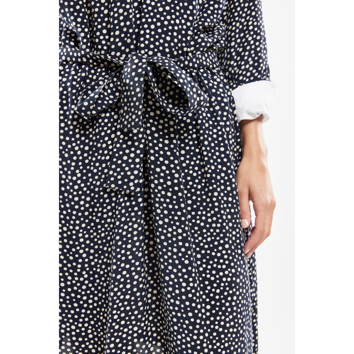 Robe imprimée champêtre en cupro imprimé pois seal, ARMOR-LUX