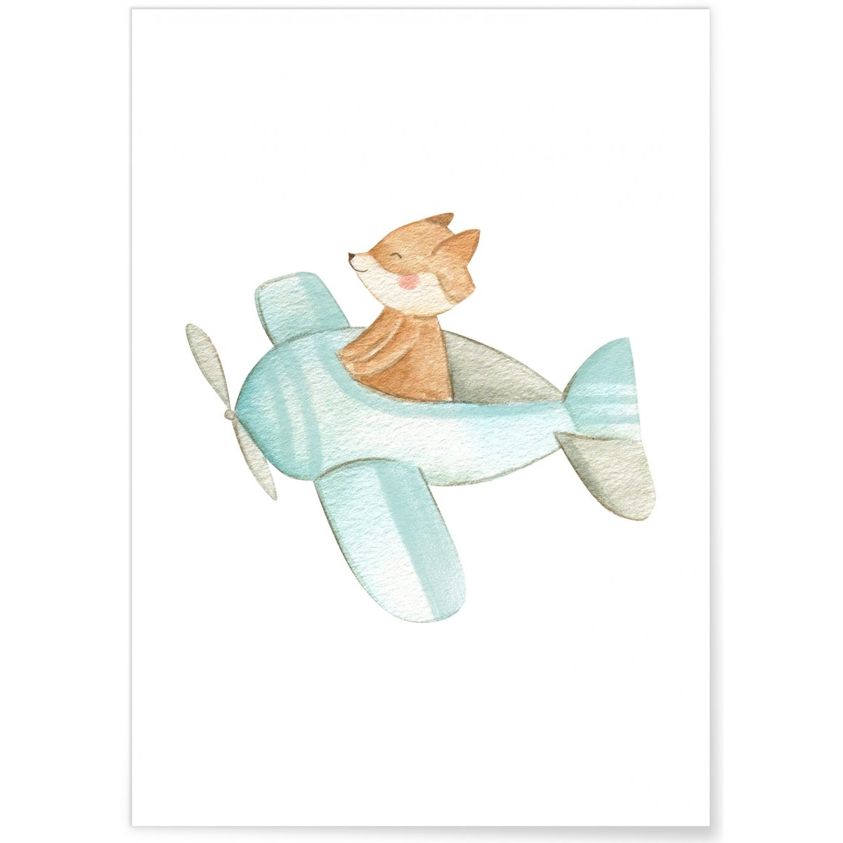 Affiche Enfant Renard Avion blanc, L'AFFICHERIE