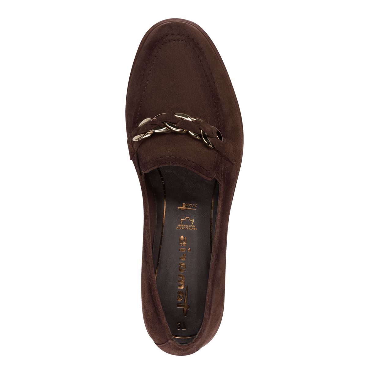 Mocassins cuir bride dessus marron mocca, TAMARIS