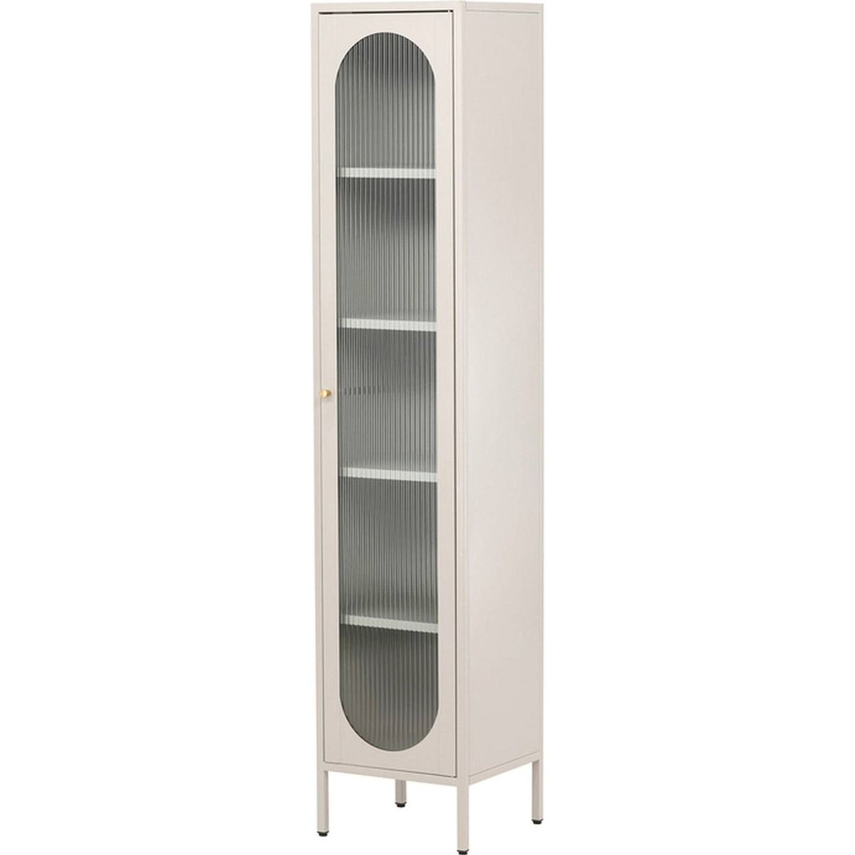 Vitrine haute en métal et verre BEQUITI beige, RECOLLECTION