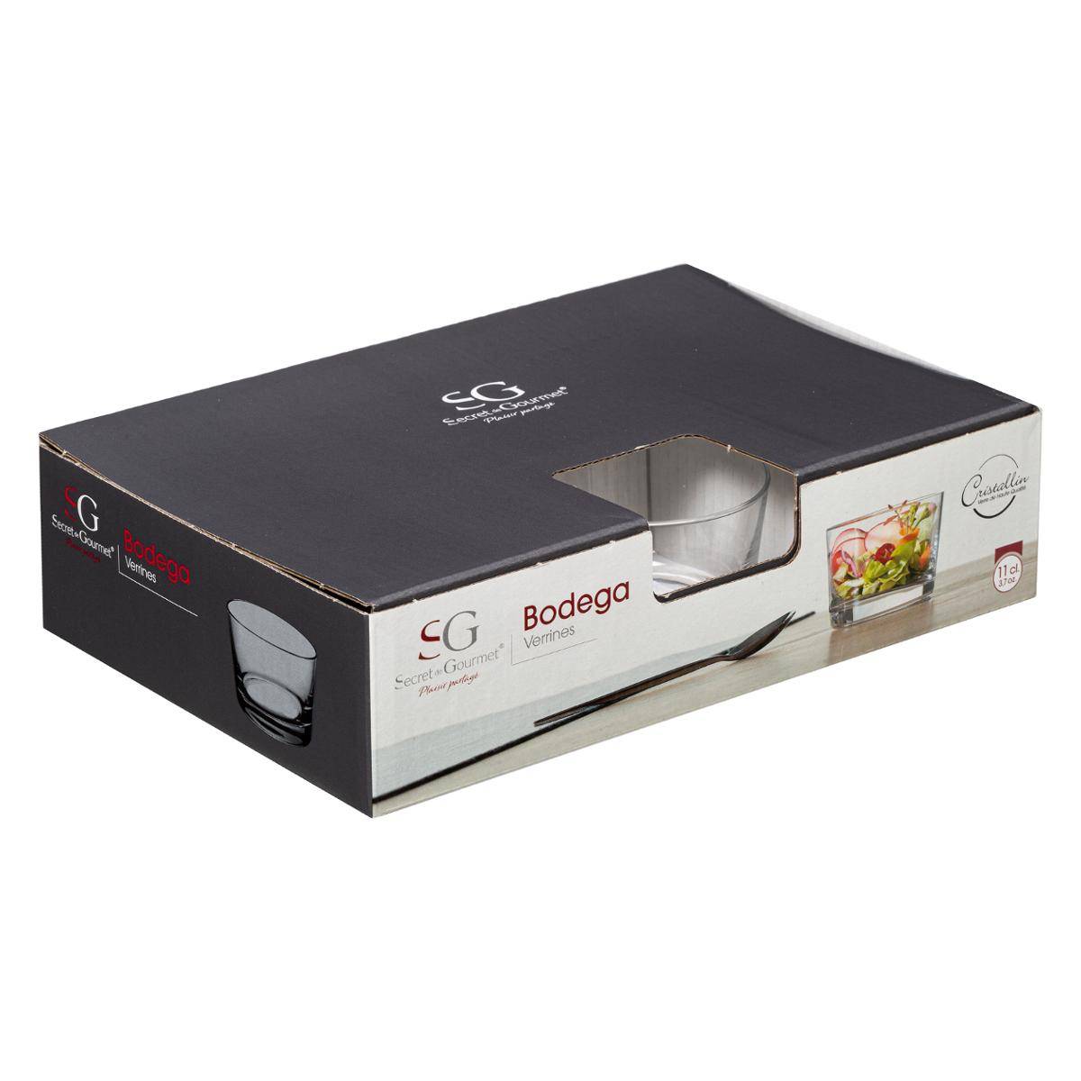 Lot de 6 verrines en verre BODEGA transparent, SECRET DE GOURMET