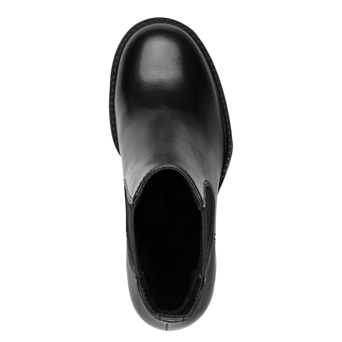 Bottine Chelsea en cuir noir mat, TAMARIS