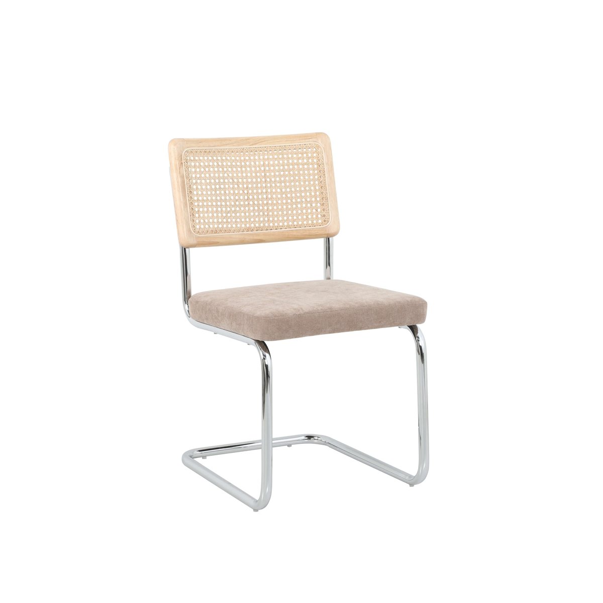 Chaises cannage pieds métal (lot de 2) ELLA marron, BAÏTA