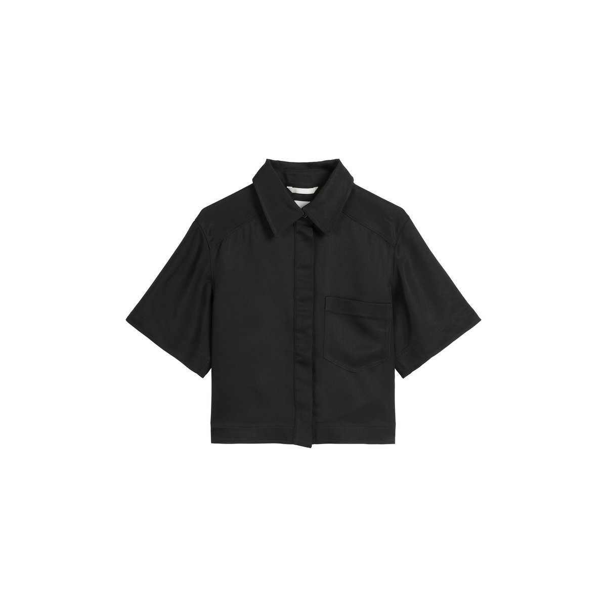 Blouse à manches courtes boxy en serge de Naia™ noir, MARC O'POLO