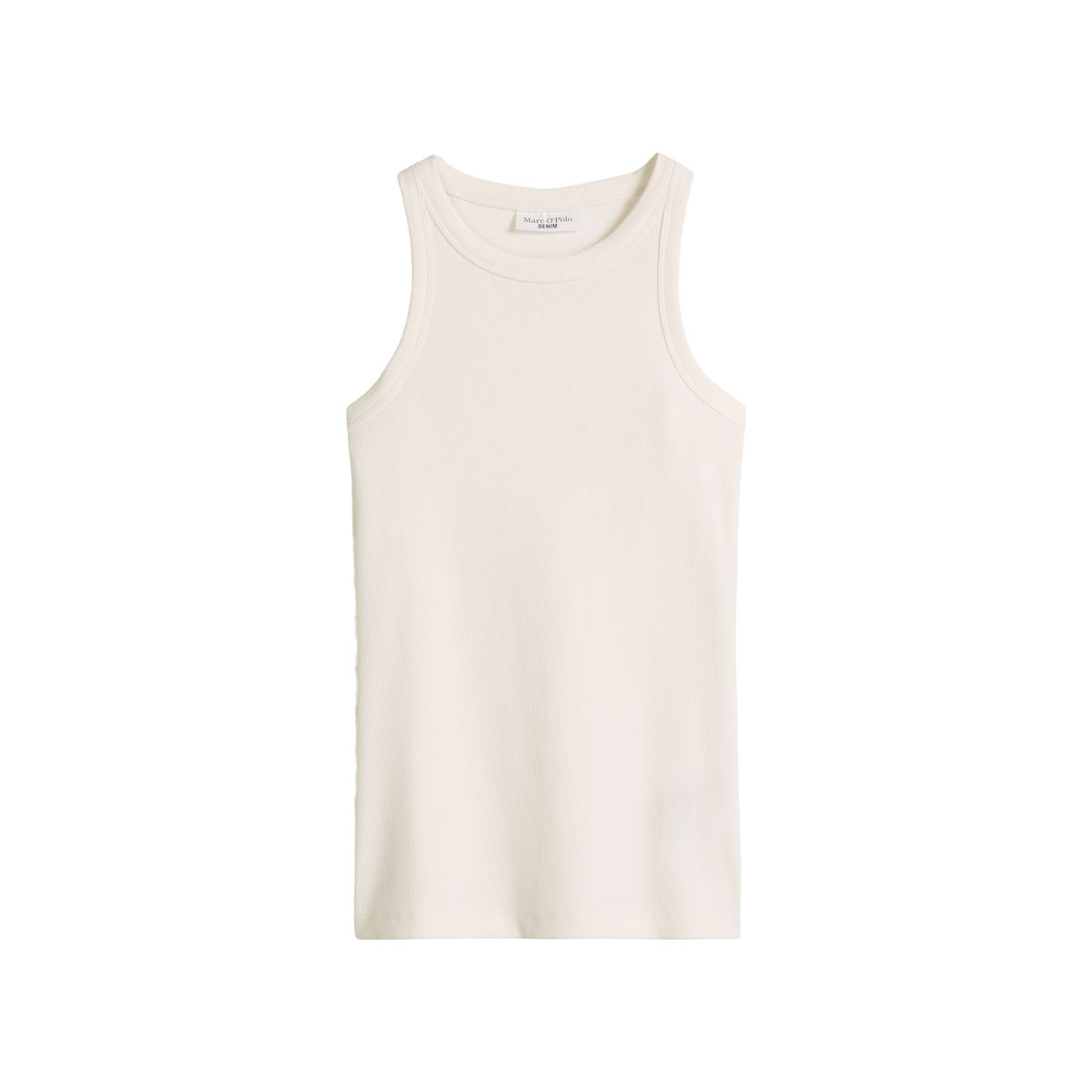 Top côtelé DfC slim en pur coton organique blanc, MARC O’POLO DENIM