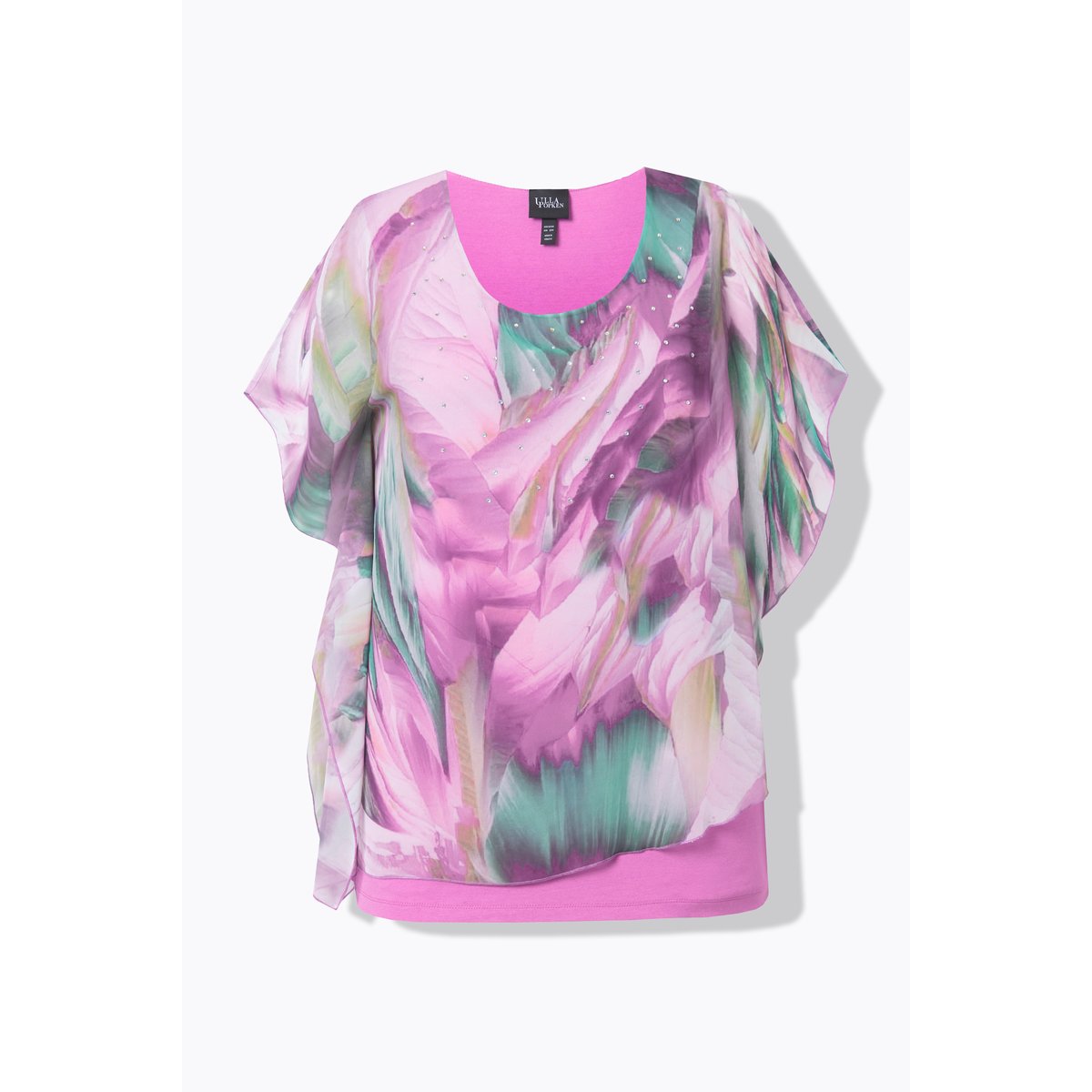 Blouse en mousseline doublée oversize lande clair, ULLA POPKEN