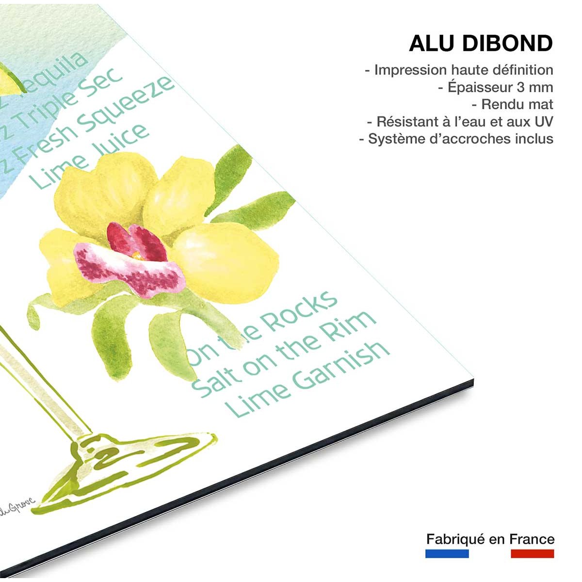 Tableau Margarita en aquarelle tableau alu dibond, HEXOA