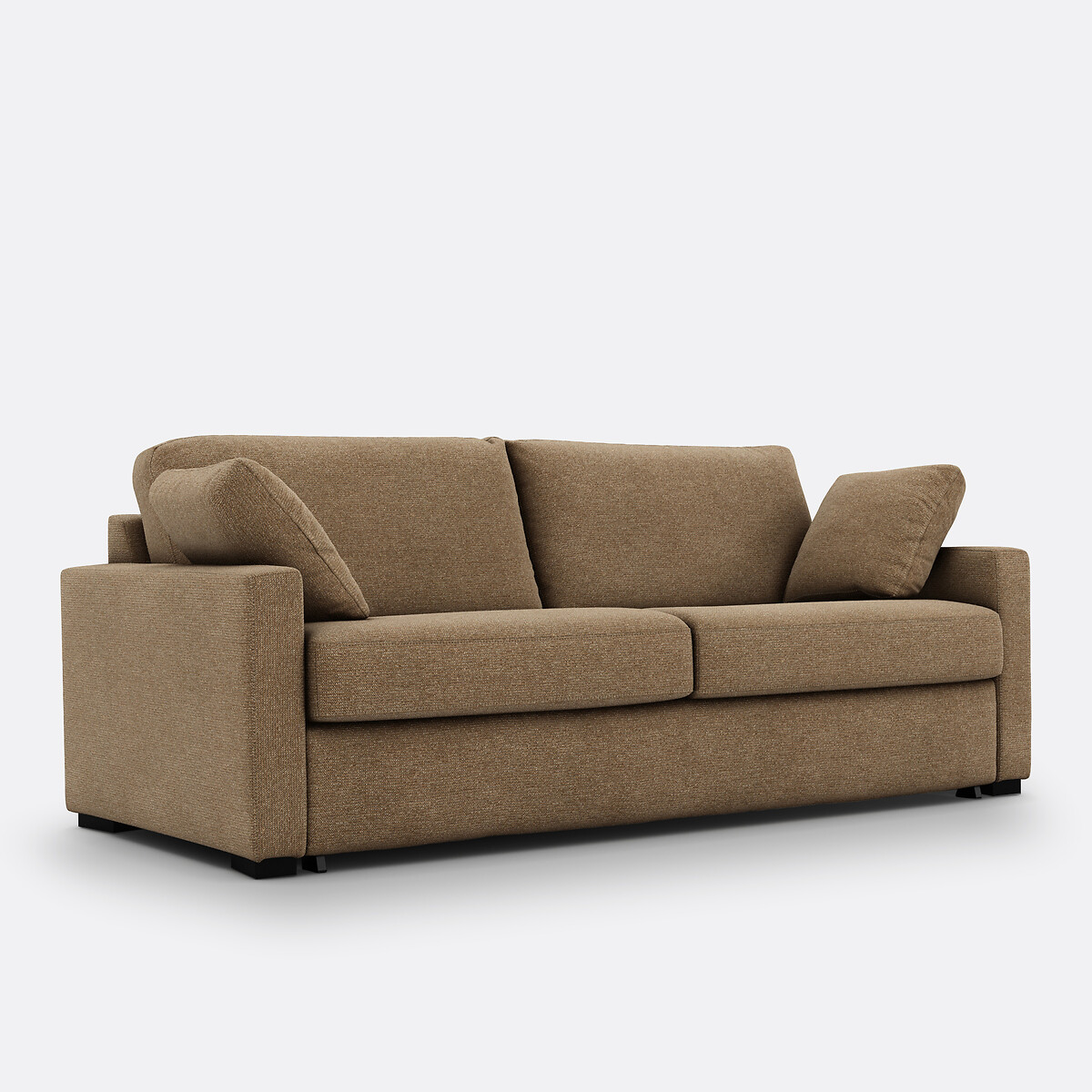 Sofá-cama texturizado mesclado, espuma premium HR, Timor caramelo, LA REDOUTE INTERIEURS