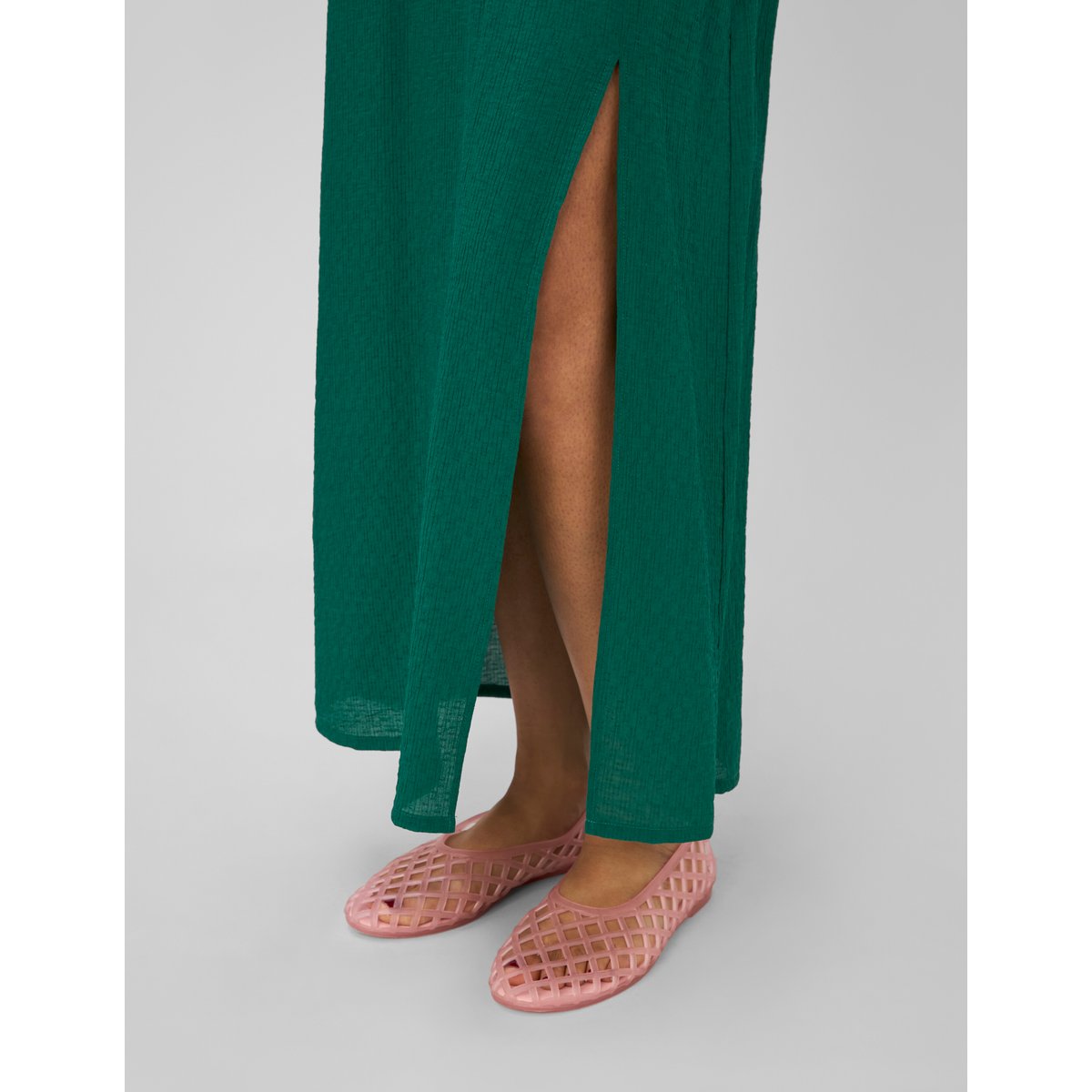 Robe longue col v vert, BZB