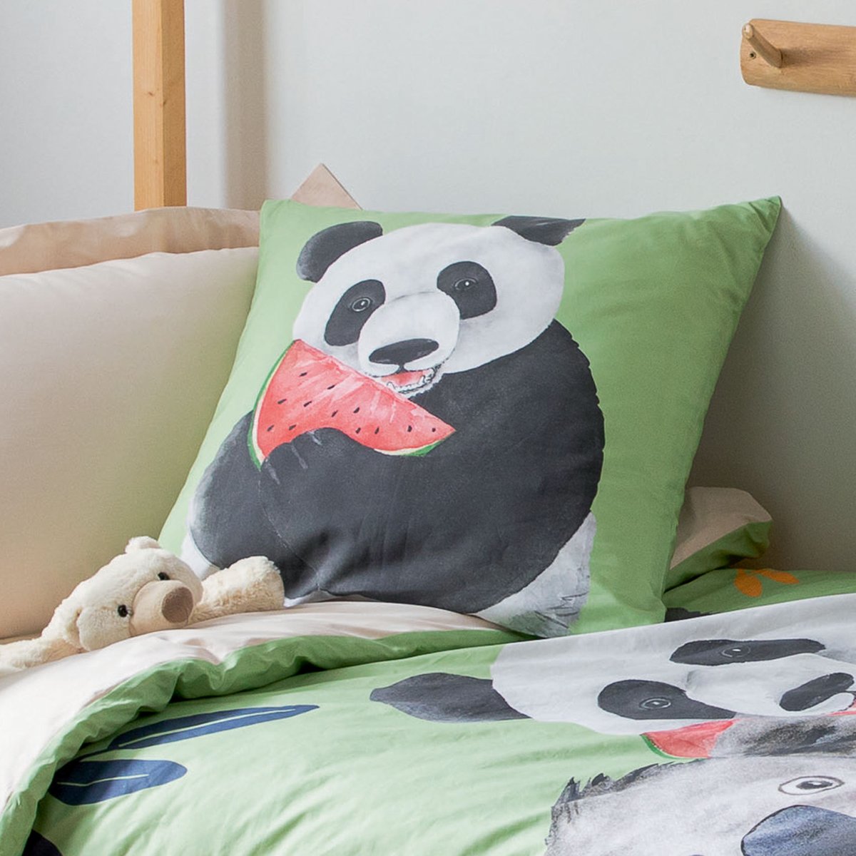 Taie d'oreiller panda vert, TRADILINGE
