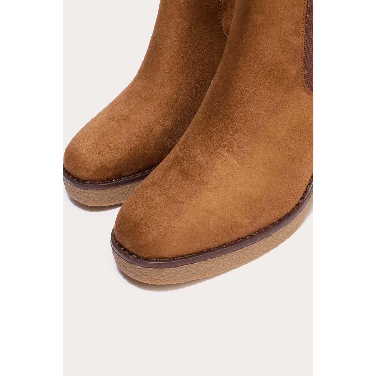 Bottines à talon aspect daim camel, CACHE CACHE