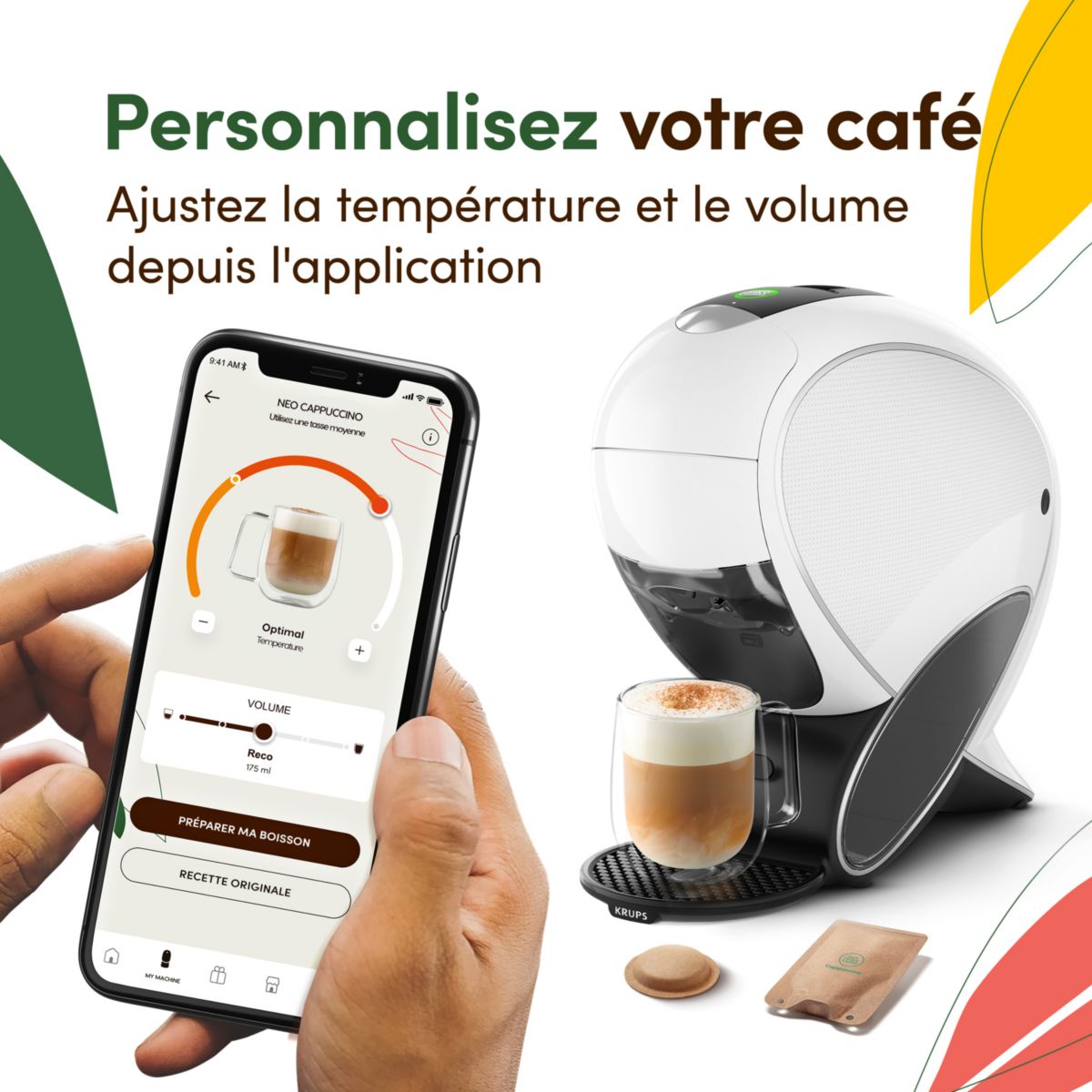 Dolce Gusto neo blanc KP850110 couleur unique, KRUPS