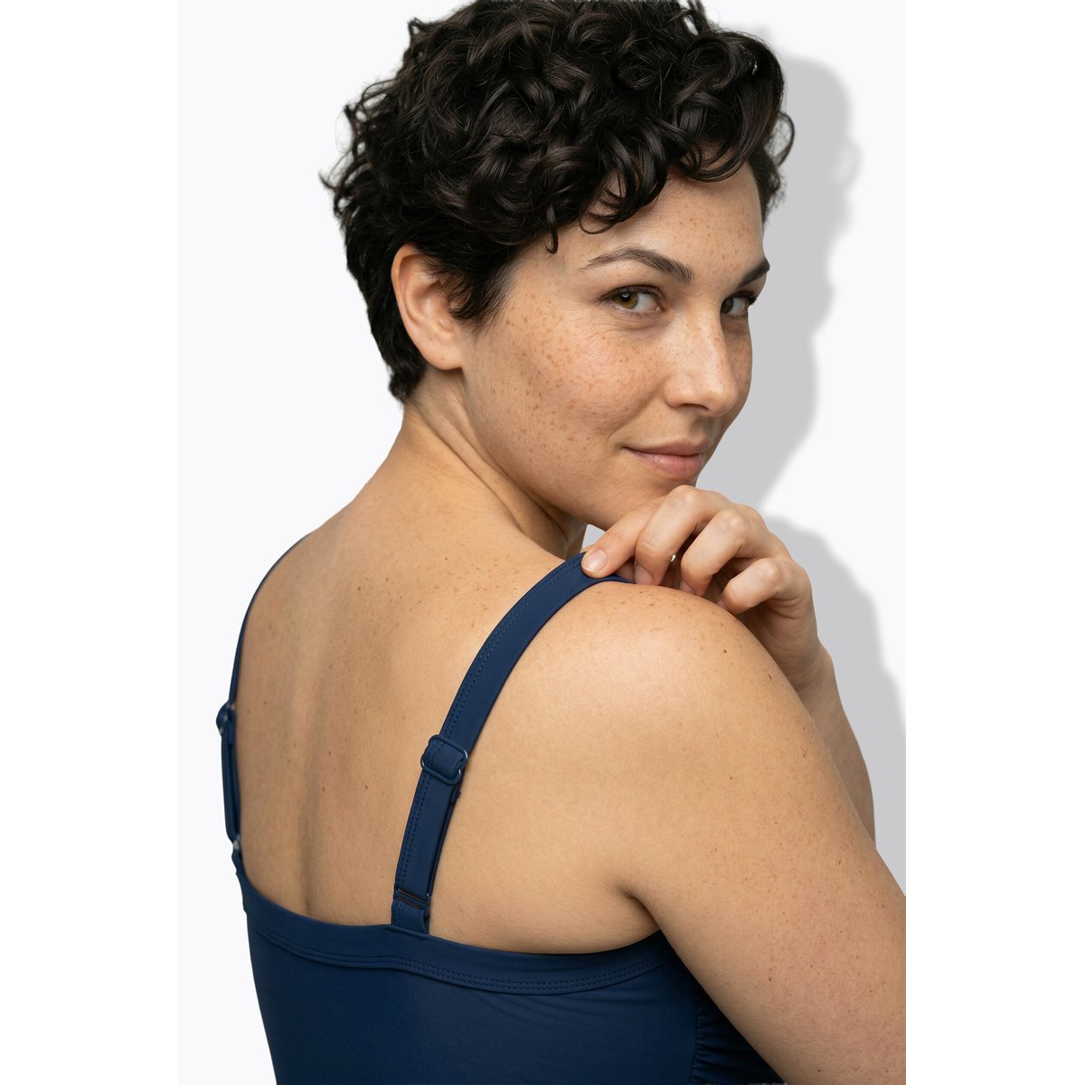 Maillot de bain à bonnets souples bleu foncé, ULLA POPKEN