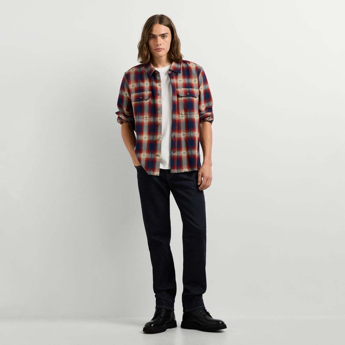 Surchemise À Carreaux Coupe Regular rouge hiver, PEPE JEANS