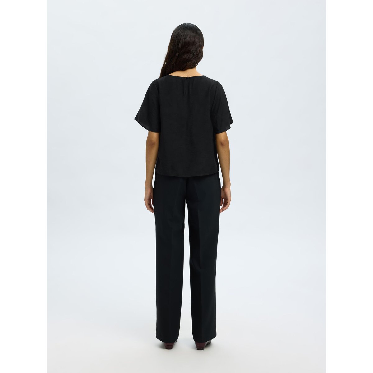 Top À Manches Courtes noir - black, SELECTED