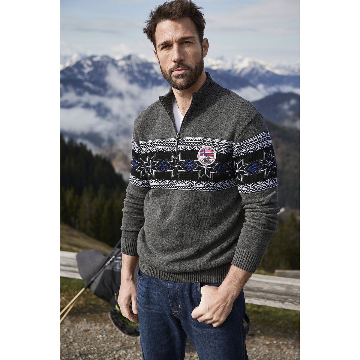 Pull EERU gris foncé, JAN VANDERSTORM
