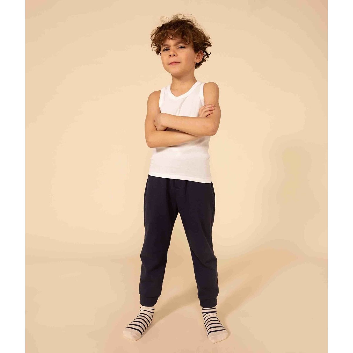 Lote de 2 camisolas de cavas, em algodão branco, PETIT BATEAU
