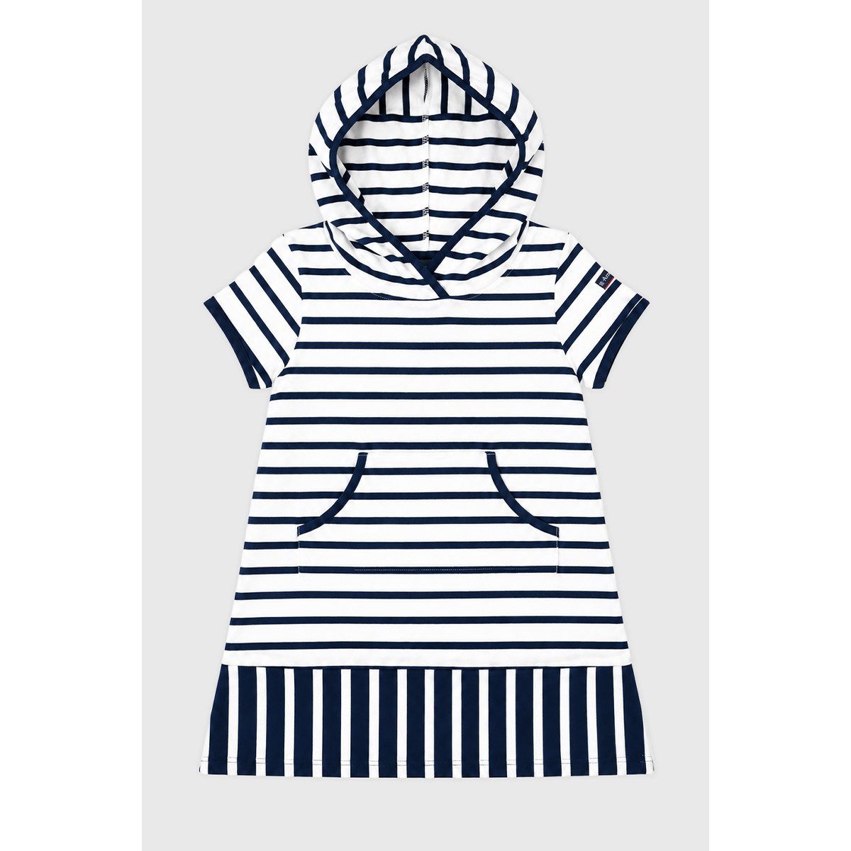 Robe rayée Kids - coton épais blanc/marine deep, ARMOR-LUX