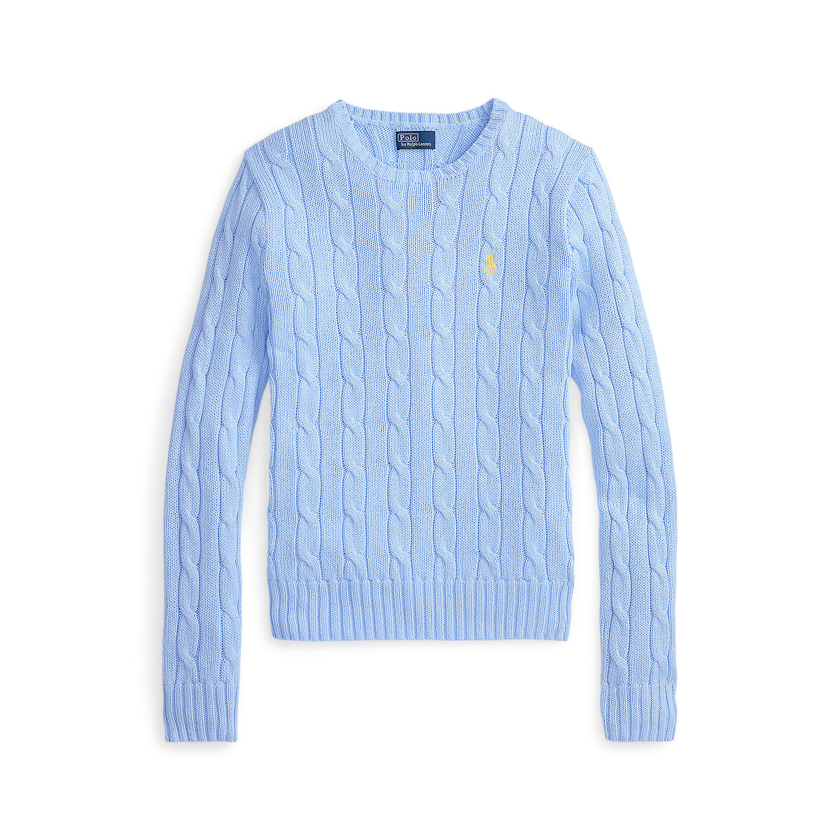 Cable Knit Crew Neck Jumper sky blue, POLO RALPH LAUREN