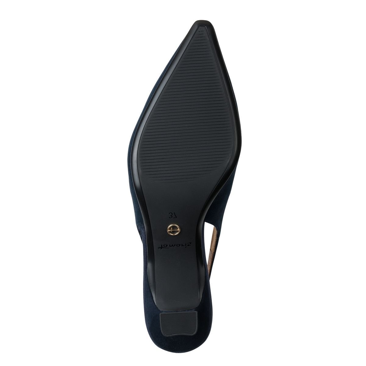 escarpin en cuir bleu marine, TAMARIS