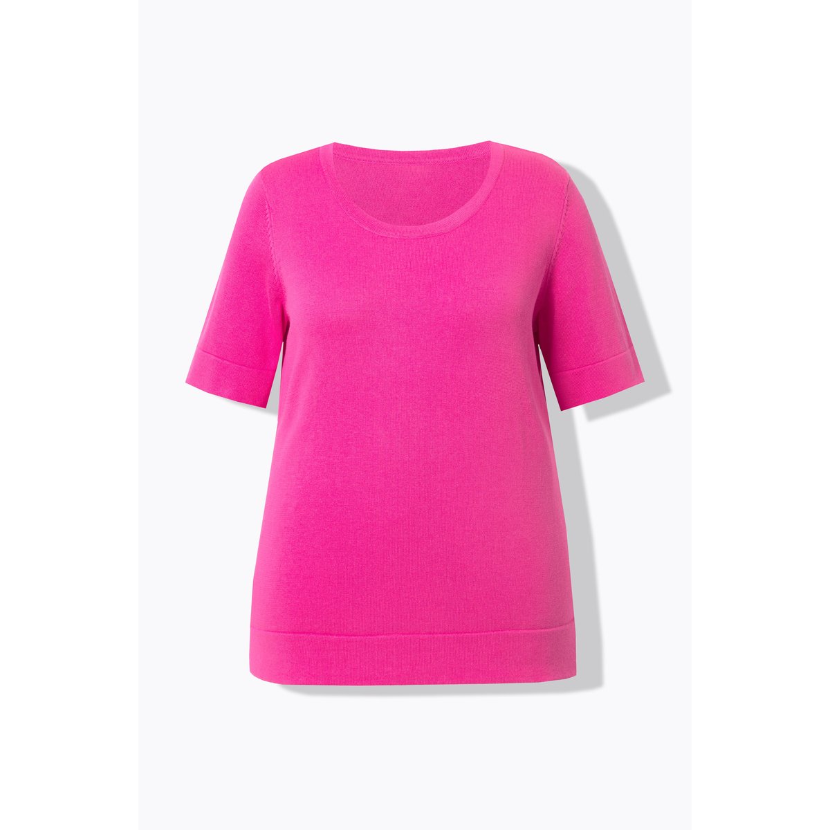 Pull twinset en coton Pima. Col magenta, ULLA POPKEN