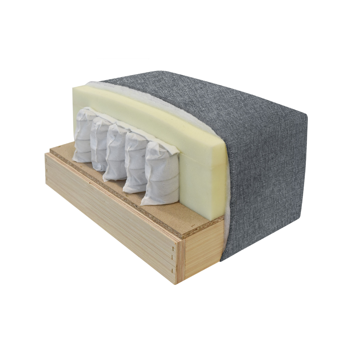 Canapé d'angle convertible avec coffre 3 places L260 cm - NAOMI gris, CALICOSY