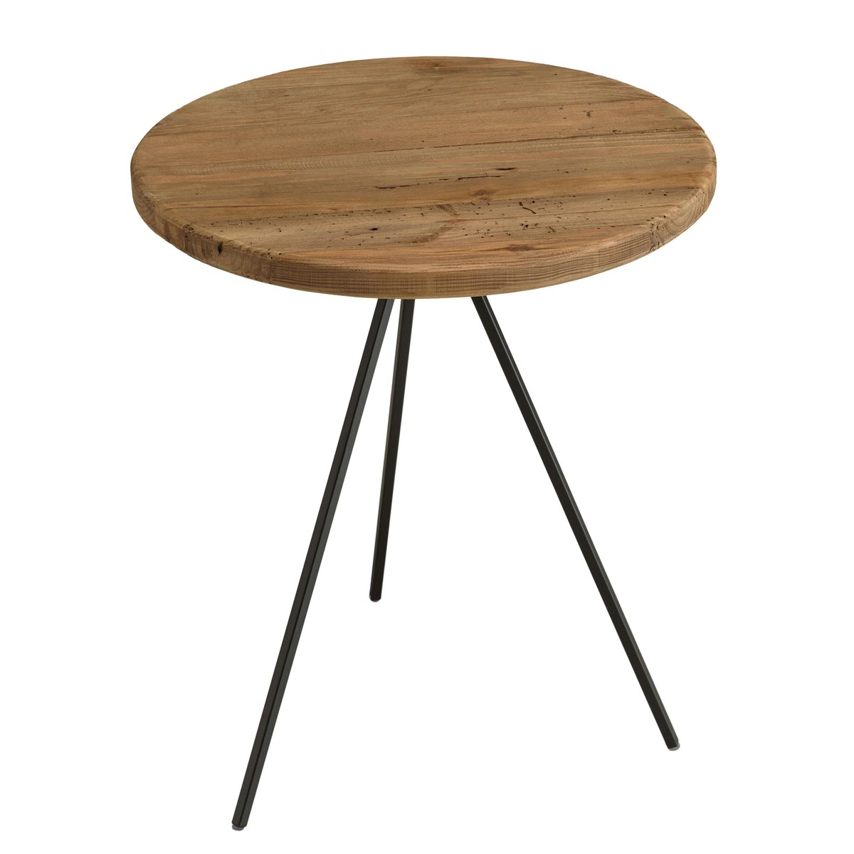 Bout de canapé rond pin recyclé CRACOVIE bois naturel, PIER IMPORT