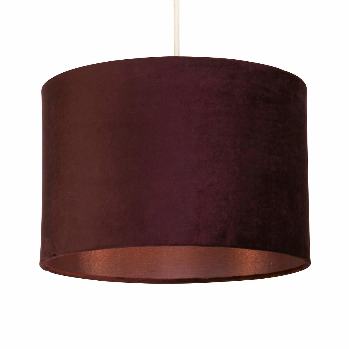 30cm Laval Velvet Drum Shade with Silk Liner in Plum plum, SO'HOME