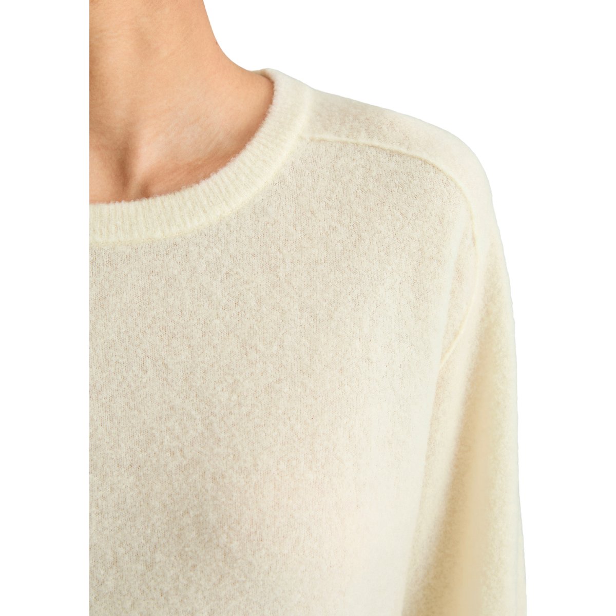 Pull oversize en fil bouclé blanc, MARC O’POLO DENIM