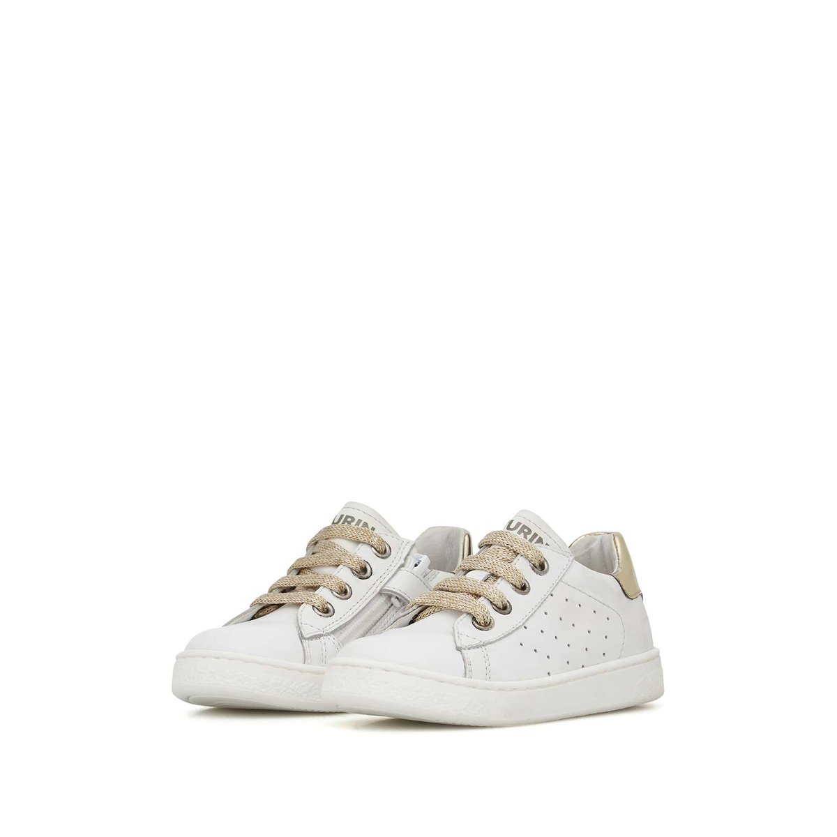 Baskets en cuir HASSELT 2 ZIP. blanc-platine, NATURINO
