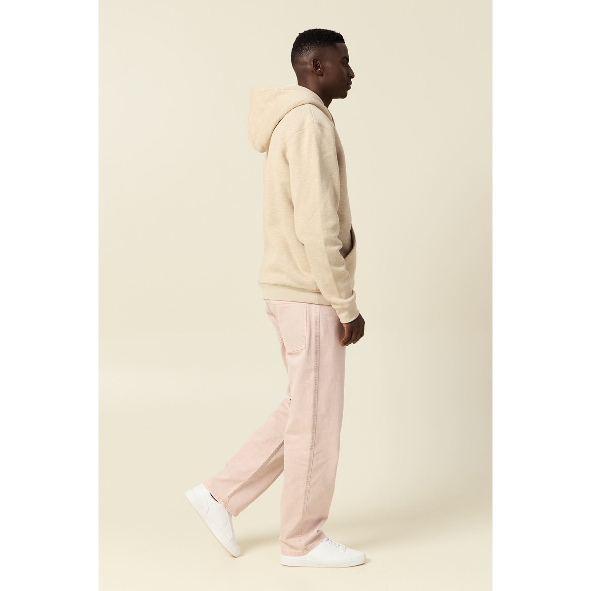 Sweat manches longues zippé beige, BONOBO