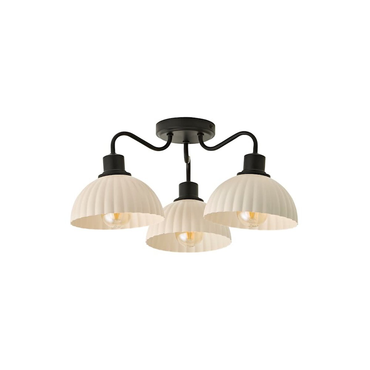 Baylor 3-Light Ribbed Dome Ceiling Light black, SO'HOME