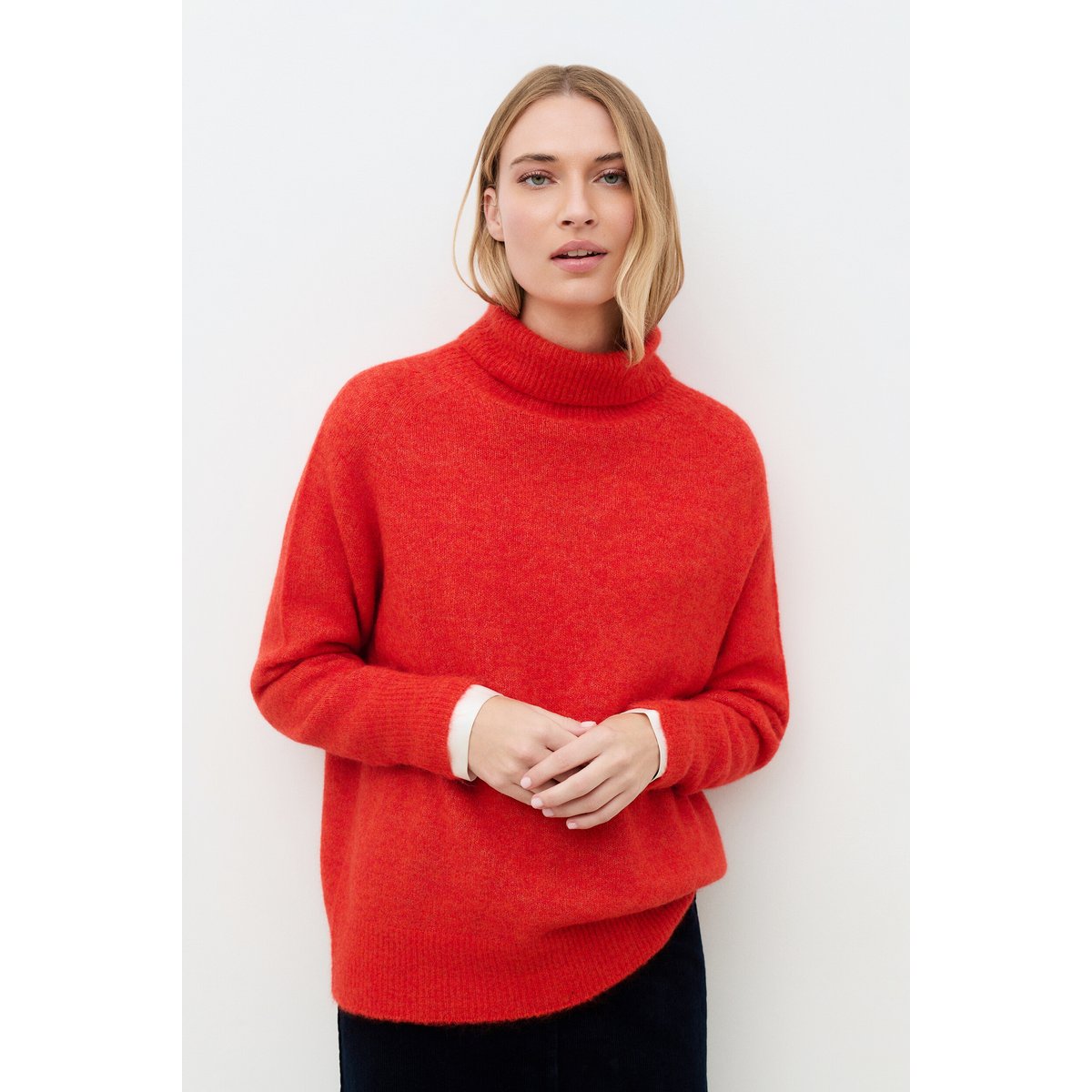 Pull droit col roulé MGEMMA orange, CAROLL