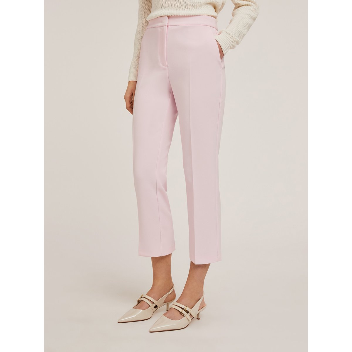 Pantalon classique avec pli repassé rose, MOTIVI