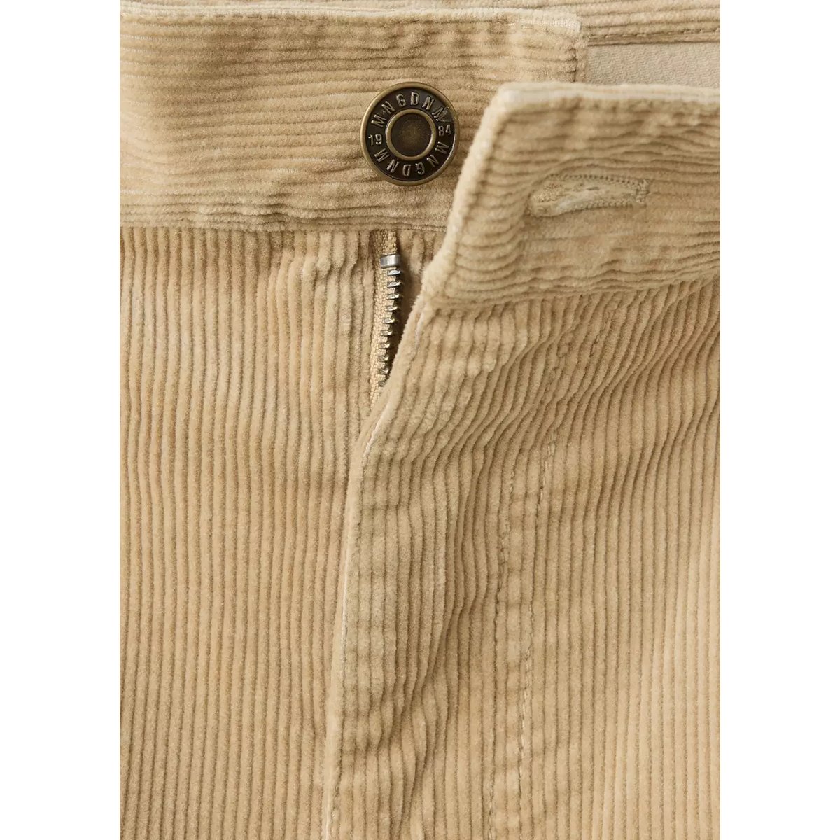 Pantalon en velours côtelé wide-leg sable, MANGO