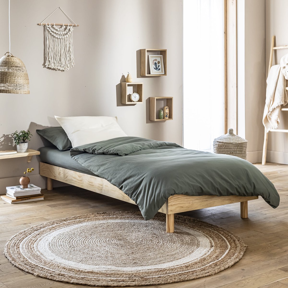 Sommier kit en bois massif bois clair, TERRE DE NUIT
