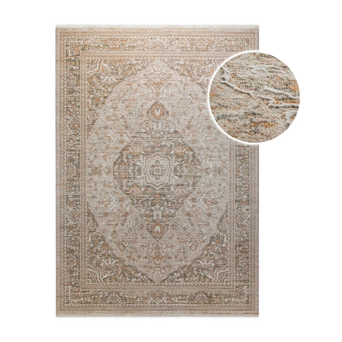 WECONhome Soft Vintage par Esprit, tissé machine, tapis poils courts, motif oriental avec effet relief, certifié OEKO-TEX® ,  Soft Vintage sable beige, ESPRIT