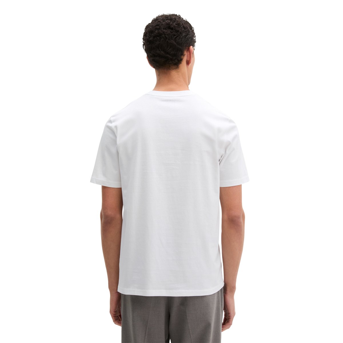 Lot de trois t-shirts col rond regular en pur coton bio blanc, MARC O'POLO