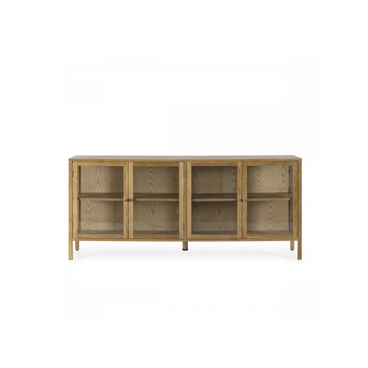 Buffet en placage portes 180 cm, CARMEN marron clair, BOBOCHIC