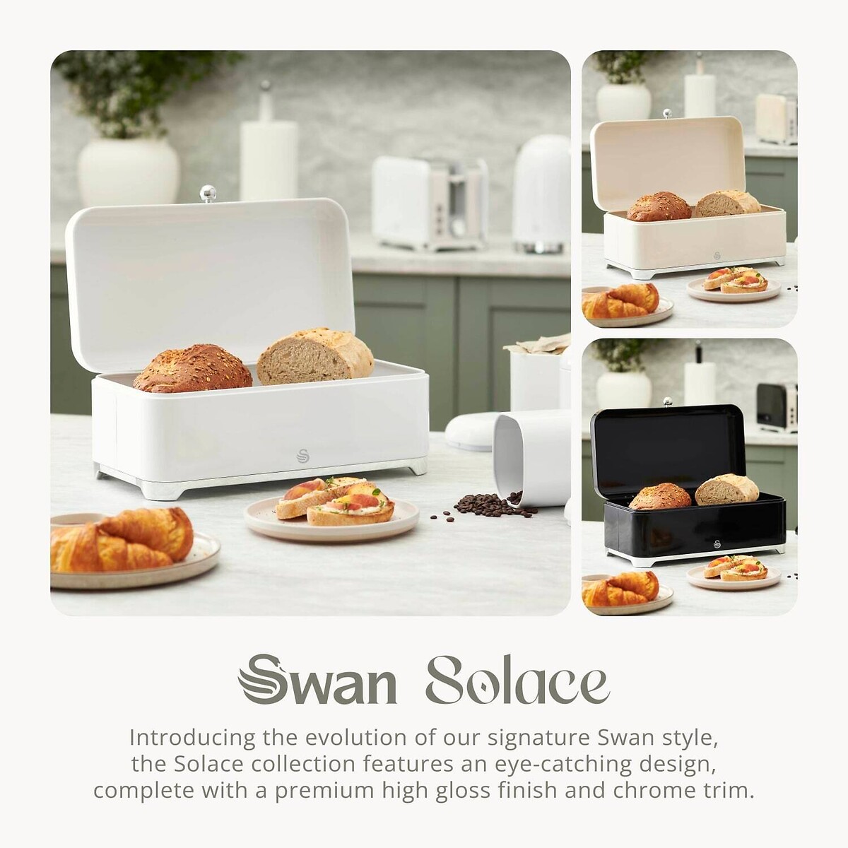 Solace Bread Bin white, SWAN