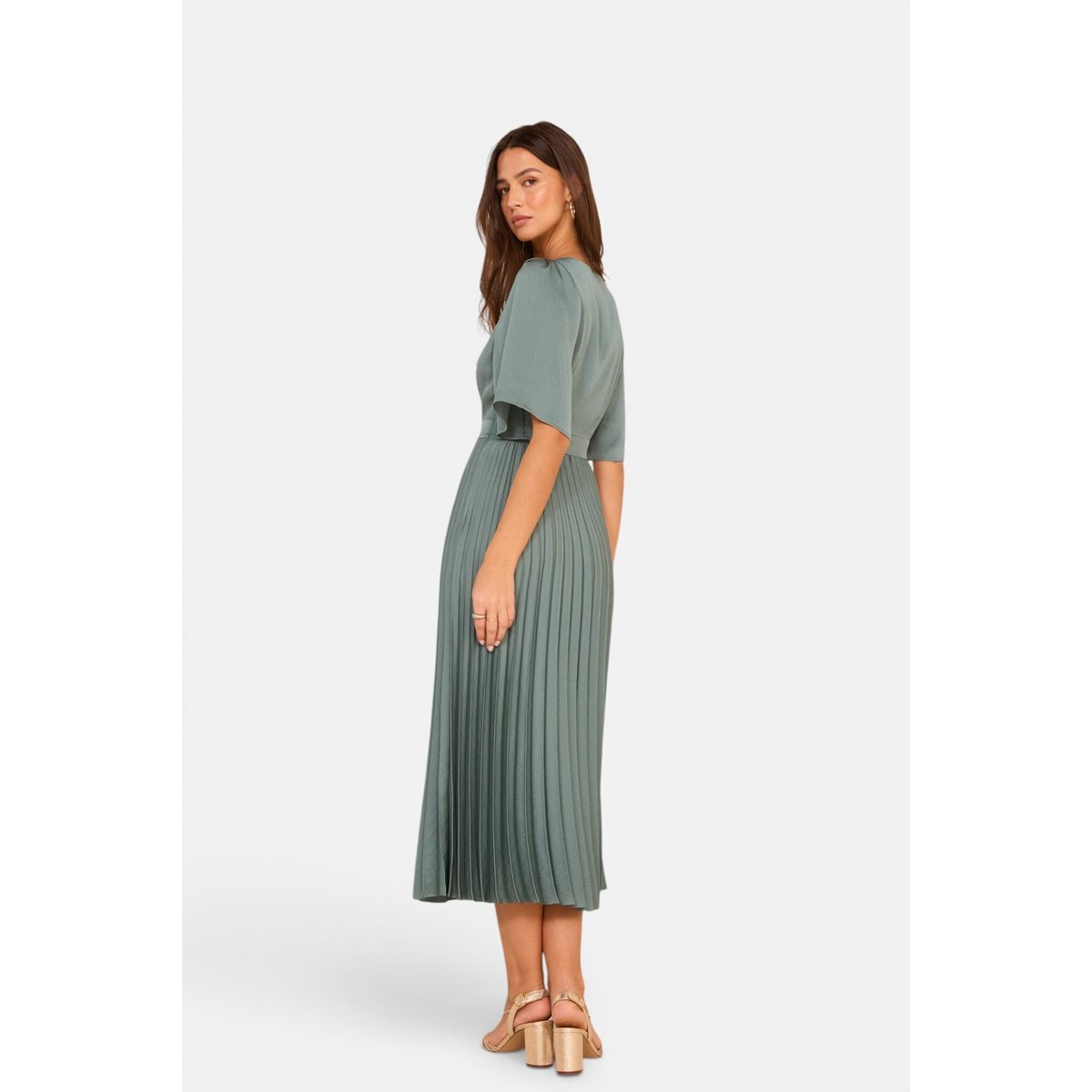 Robe longue plissée BILLIE petrole, Maison 123