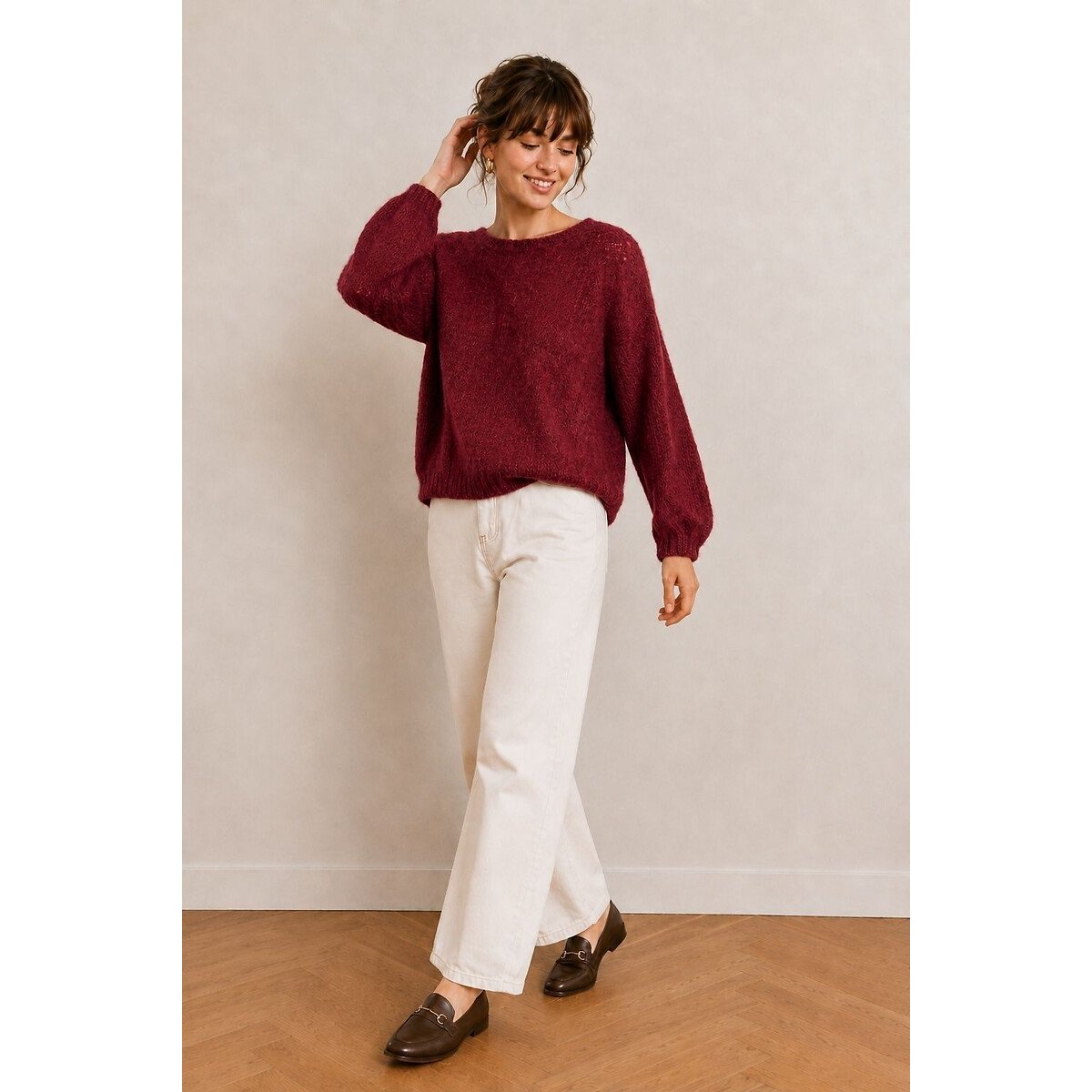 Maglione extralarge bordeaux , SEE U SOON