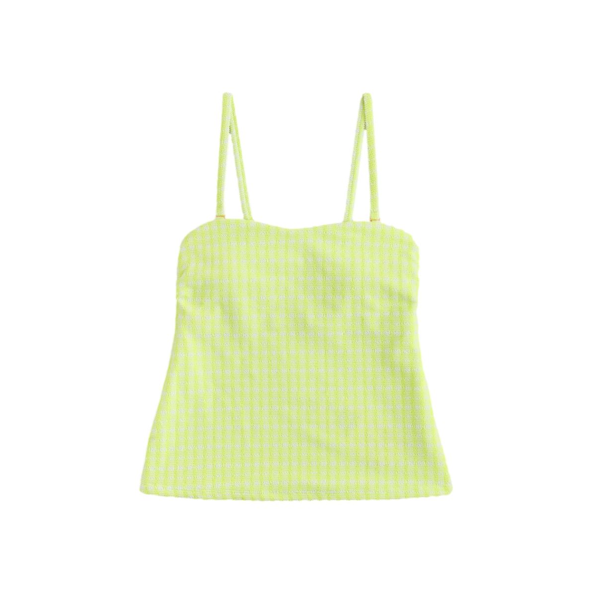 Haut de tankini bandeau vichy vert citron froissé, NEXT