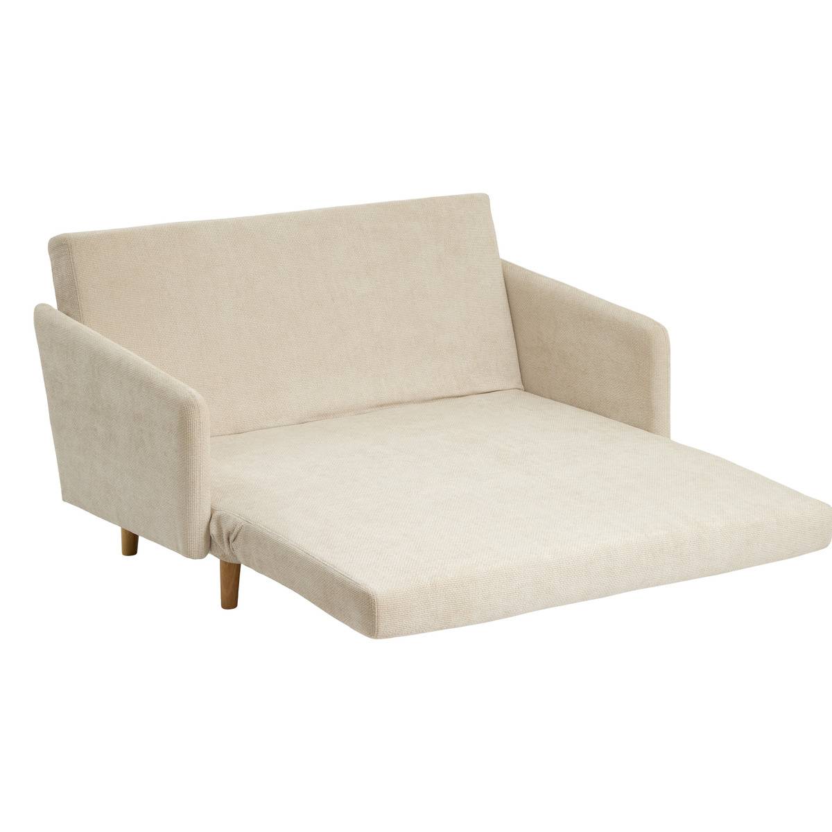 Canapé clic-clac 2 places en eucalyptus MILO beige, ATMOSPHERA