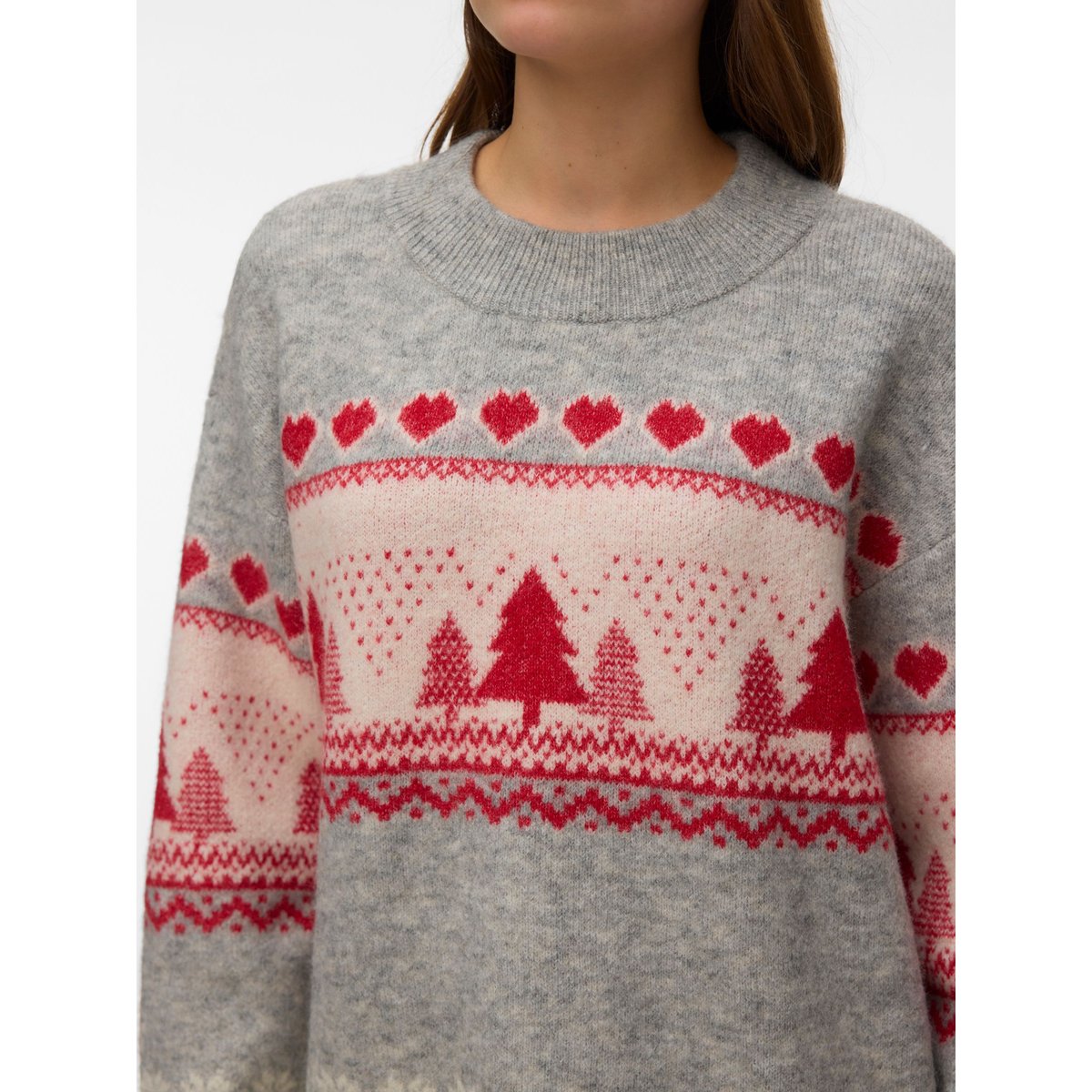Pull En Maille grise - light grey melange, VERO MODA