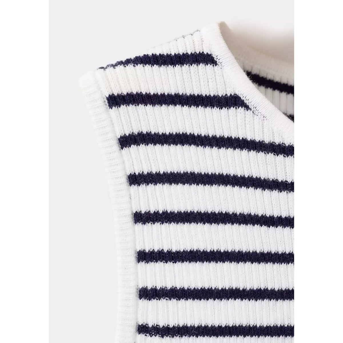 Top maille à rayures blanc cassé, MANGO KIDS