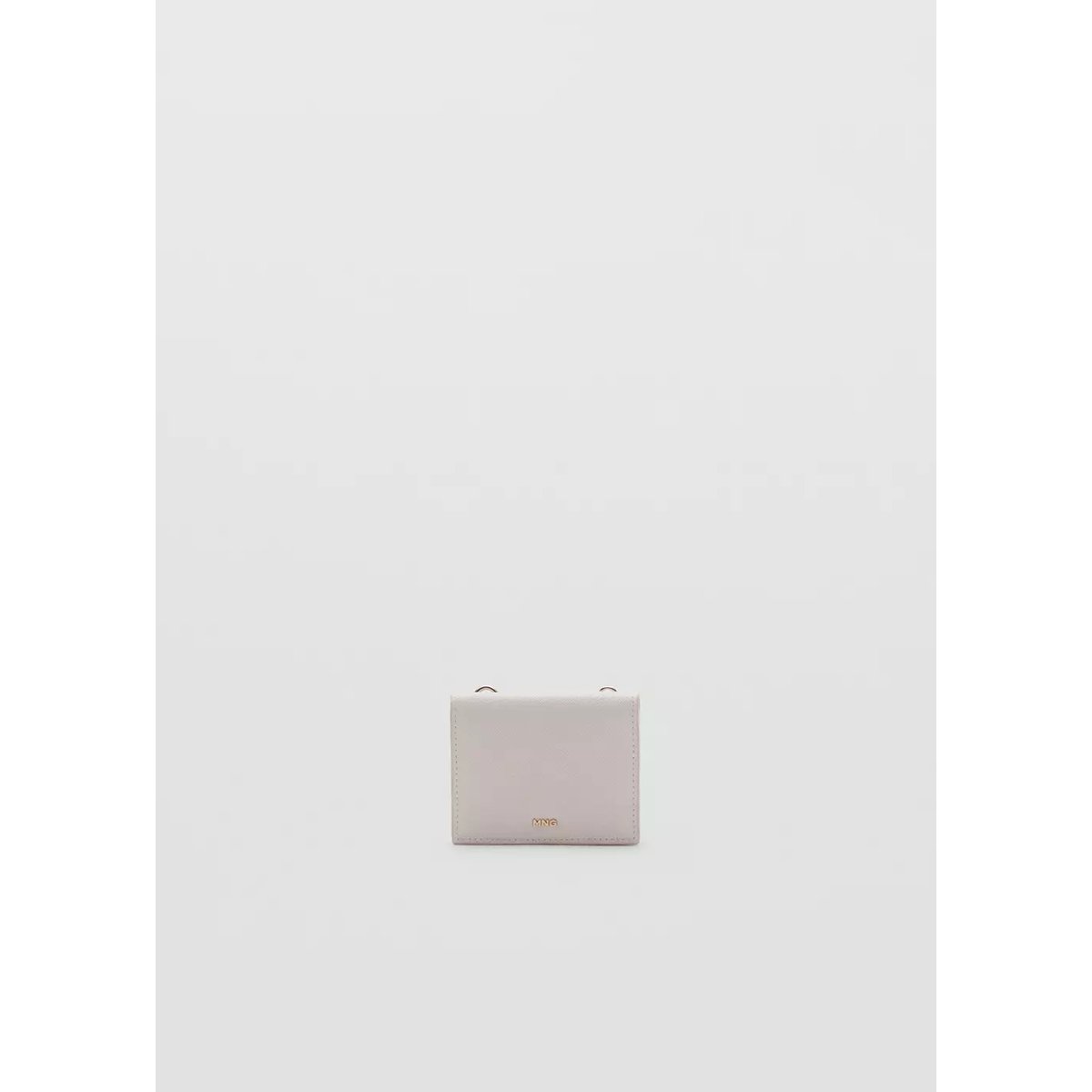 Porte-cartes effet saffiano à zip gris glacé, MANGO