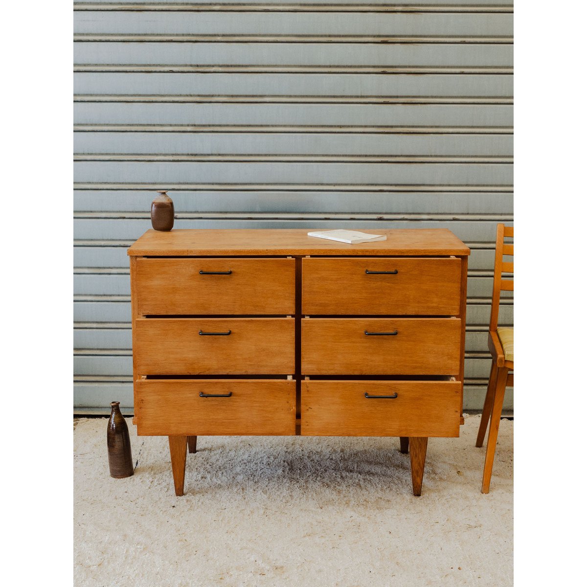 Commode en bois Olga N°1125 - Bon état bois foncé, DEBONGOUT