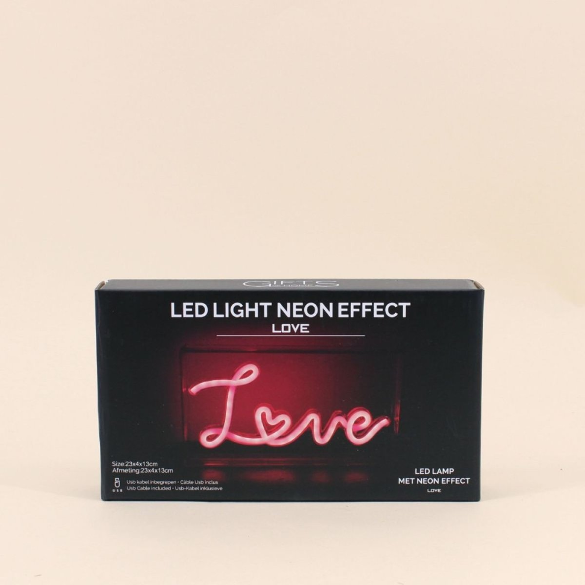Cadre néon Love 23x13cm gris, ORNAMI